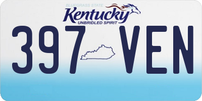 KY license plate 397VEN