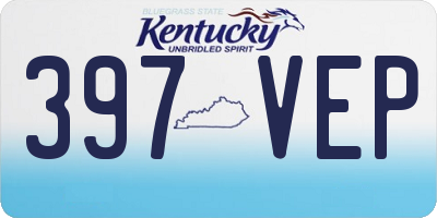 KY license plate 397VEP