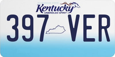 KY license plate 397VER