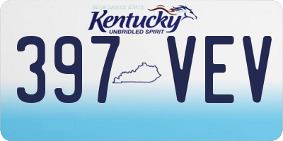 KY license plate 397VEV