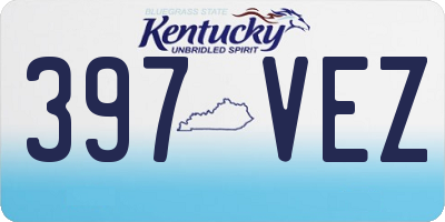 KY license plate 397VEZ