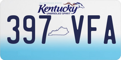 KY license plate 397VFA