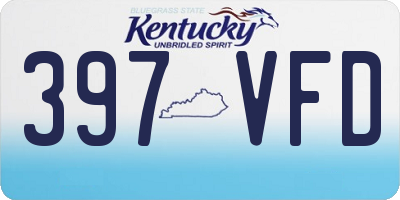 KY license plate 397VFD