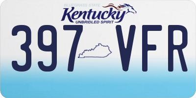 KY license plate 397VFR