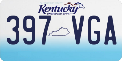 KY license plate 397VGA