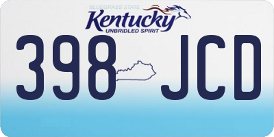KY license plate 398JCD