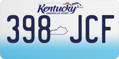 KY license plate 398JCF