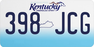 KY license plate 398JCG