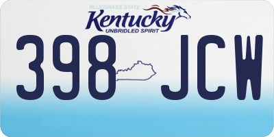 KY license plate 398JCW