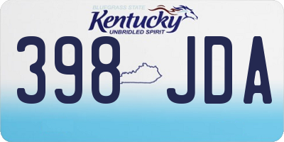 KY license plate 398JDA