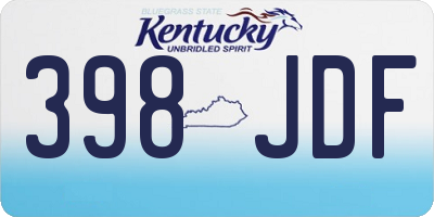 KY license plate 398JDF