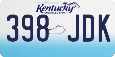 KY license plate 398JDK