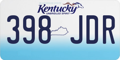 KY license plate 398JDR