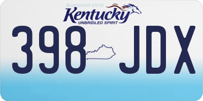 KY license plate 398JDX
