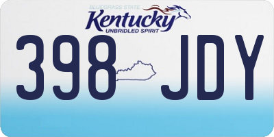 KY license plate 398JDY