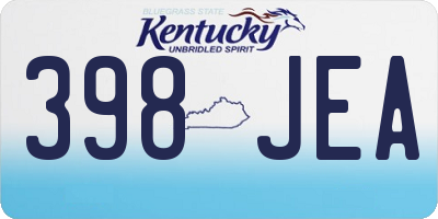 KY license plate 398JEA