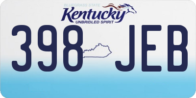 KY license plate 398JEB