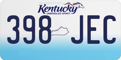 KY license plate 398JEC