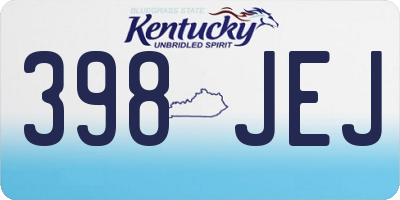 KY license plate 398JEJ