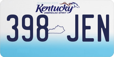 KY license plate 398JEN