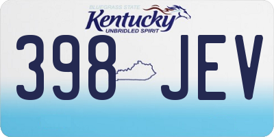 KY license plate 398JEV