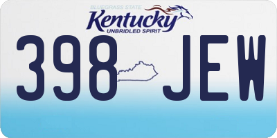 KY license plate 398JEW
