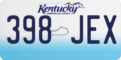 KY license plate 398JEX