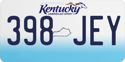 KY license plate 398JEY