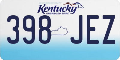 KY license plate 398JEZ