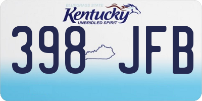 KY license plate 398JFB