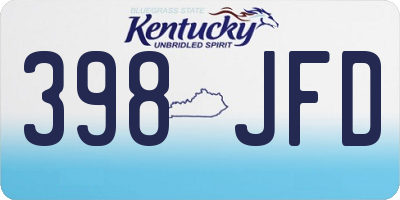 KY license plate 398JFD