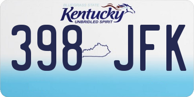 KY license plate 398JFK