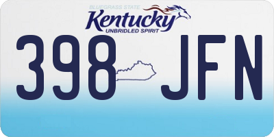 KY license plate 398JFN