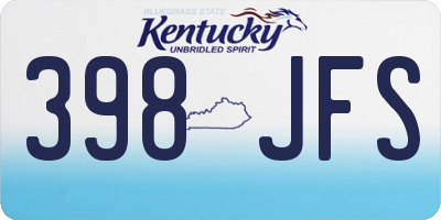 KY license plate 398JFS