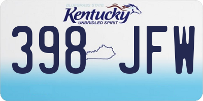 KY license plate 398JFW