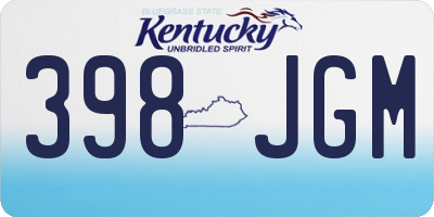 KY license plate 398JGM