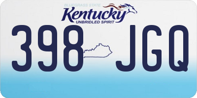 KY license plate 398JGQ