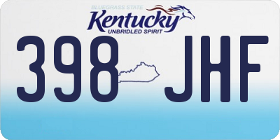 KY license plate 398JHF