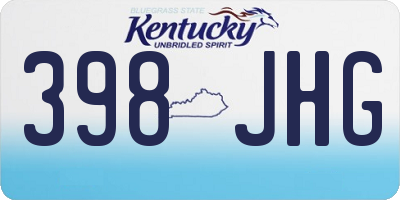 KY license plate 398JHG