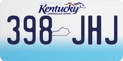 KY license plate 398JHJ
