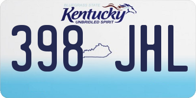 KY license plate 398JHL