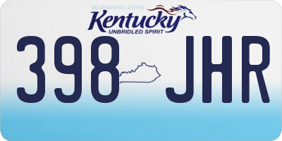 KY license plate 398JHR