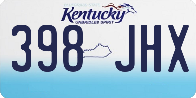 KY license plate 398JHX