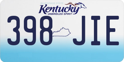 KY license plate 398JIE