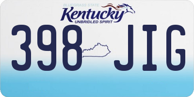 KY license plate 398JIG