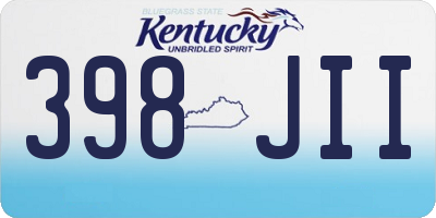 KY license plate 398JII
