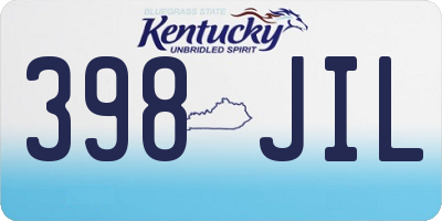 KY license plate 398JIL