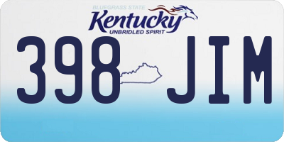 KY license plate 398JIM