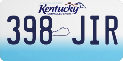 KY license plate 398JIR