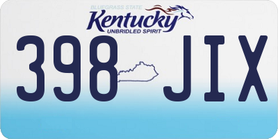 KY license plate 398JIX